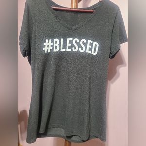 Women's Grey "blessed"   shirt